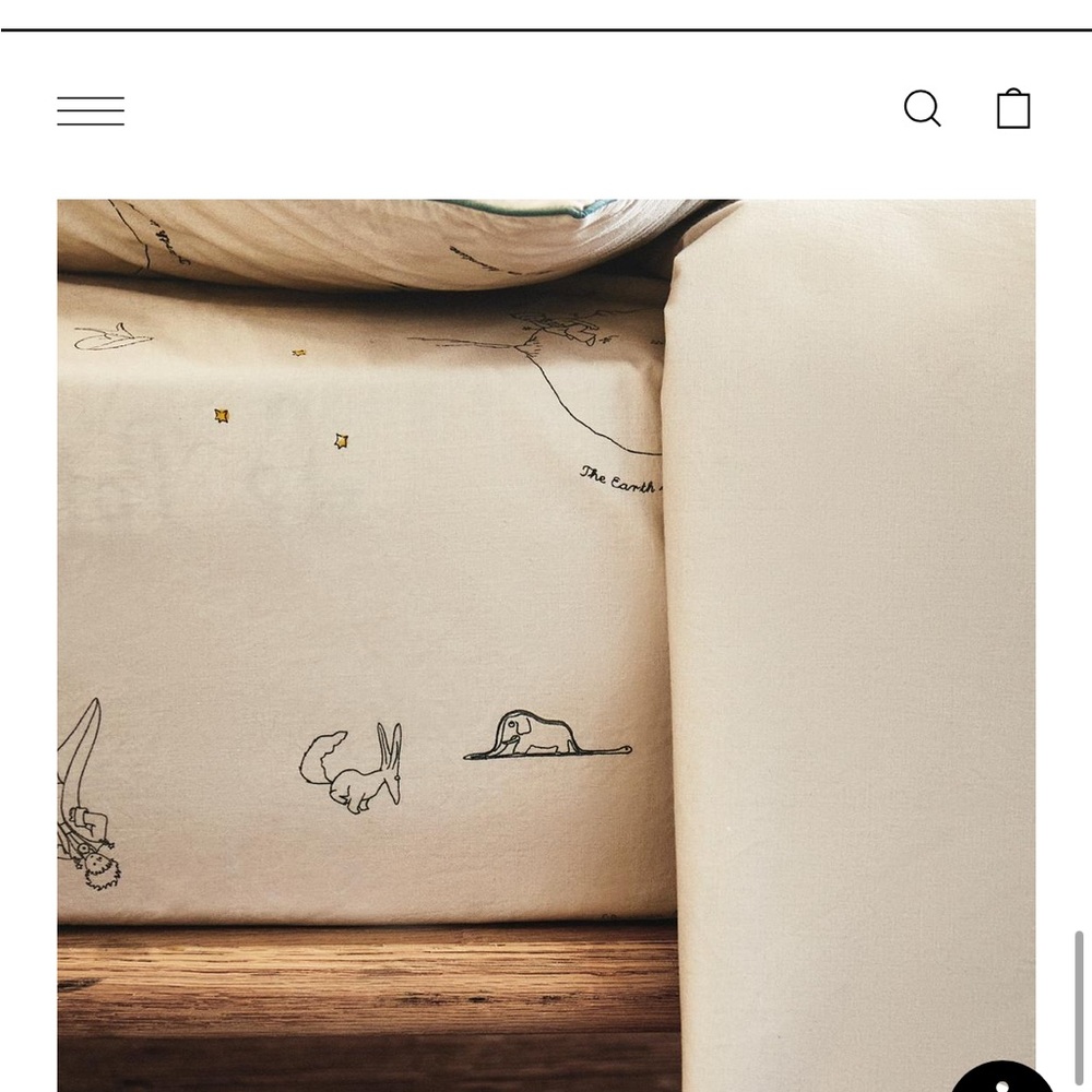 Zara Cream Bedding Sheets with Subtle Illustrations